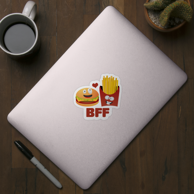 BFF Best Friends Forever Burger And Fries by Ricaso